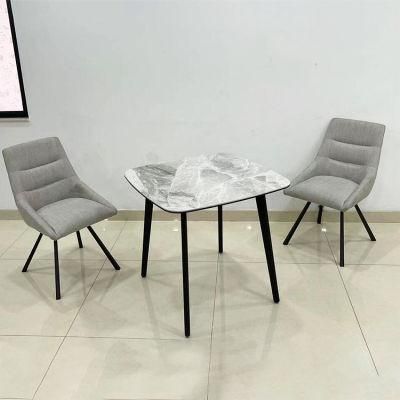 fashion Designed Powder Coating Ceramic Dining Table Top Nordic Luxury Set