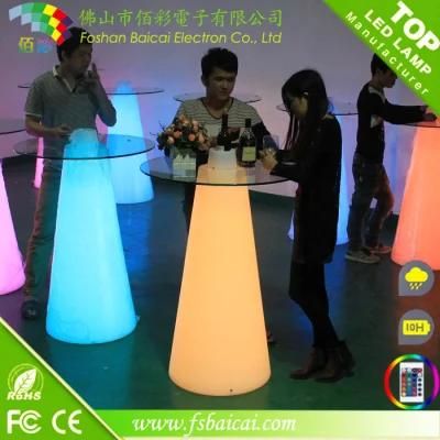 Light Luminous LED Rotational Outdoor Bar Chairs and Tables