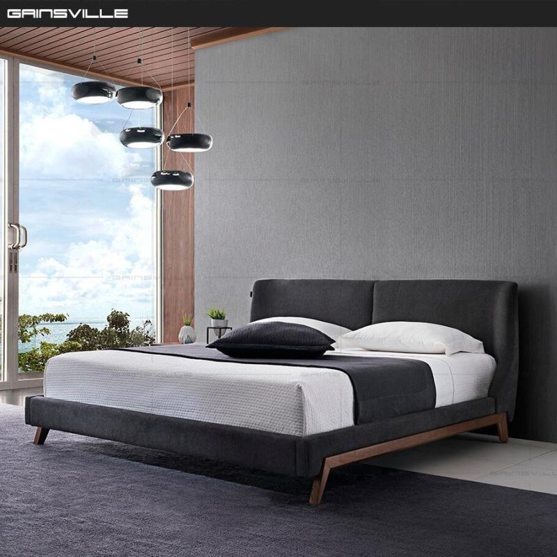 Modern Furniture Bedroom Foshan Storage Leather Adjustable Slat Royal King Size Bed Design