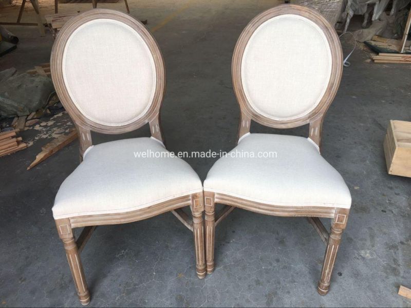 Modern Wooden French Style Upholstered Louis Chair Dining Furniture