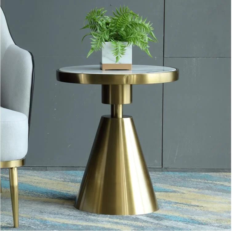 High Quality Modern Luxury Natural Marble Stainless Steel Coffee Table for Home Party Villa Hotel 009