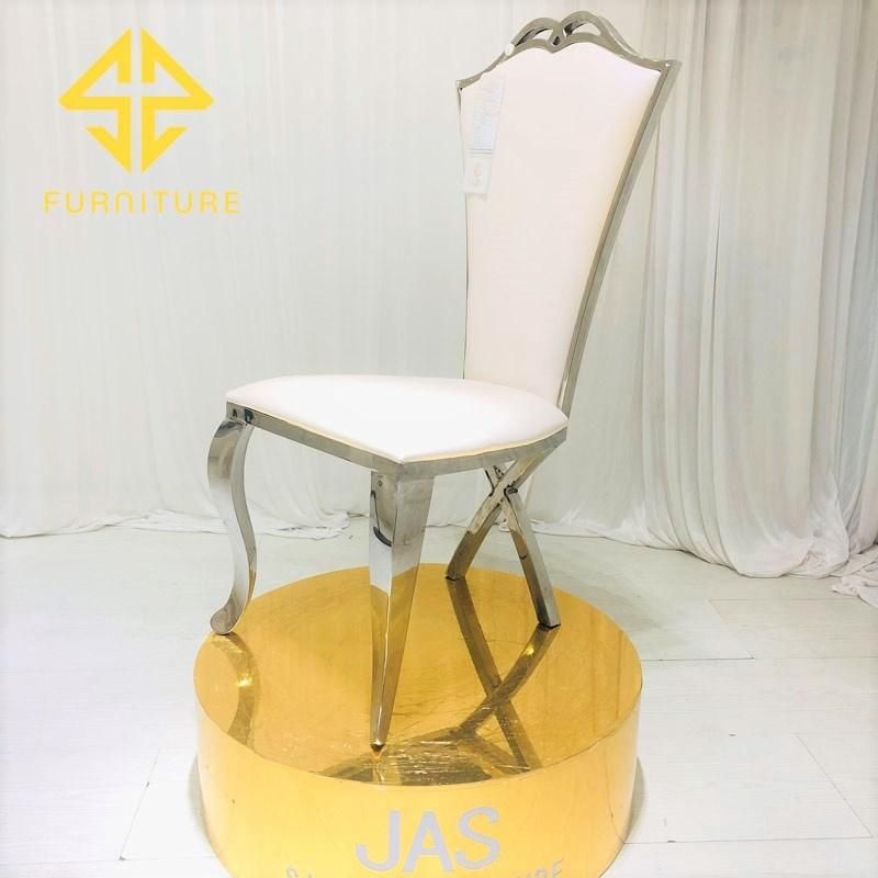 Luxury X Leg High Back Stainless Steel Dining Chair Hotel Furniture Wedding Events Chairs