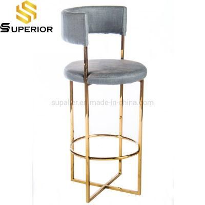 America Style Velvet Cover Bar Chairs for Kitchen Furniture