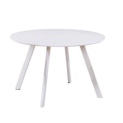 Round Modern Furniture Coffee Side 4-Legs White Dining Table for Restaurant Hotel