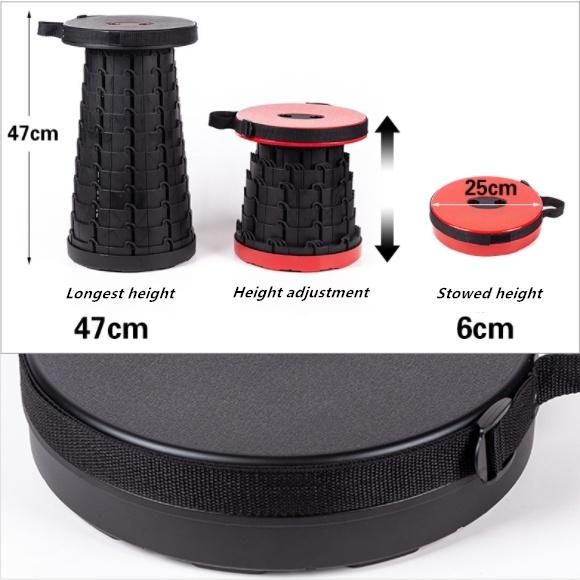 Outdoor Telescopic Camping Stool Travel Portable Plastic Telescoping Base Incredible Retractable Folding Chair Stool