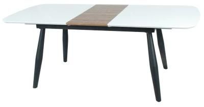 Home Restaurant Livining Room Furniture Table Set Dining Table with Extendable MDF Table Top