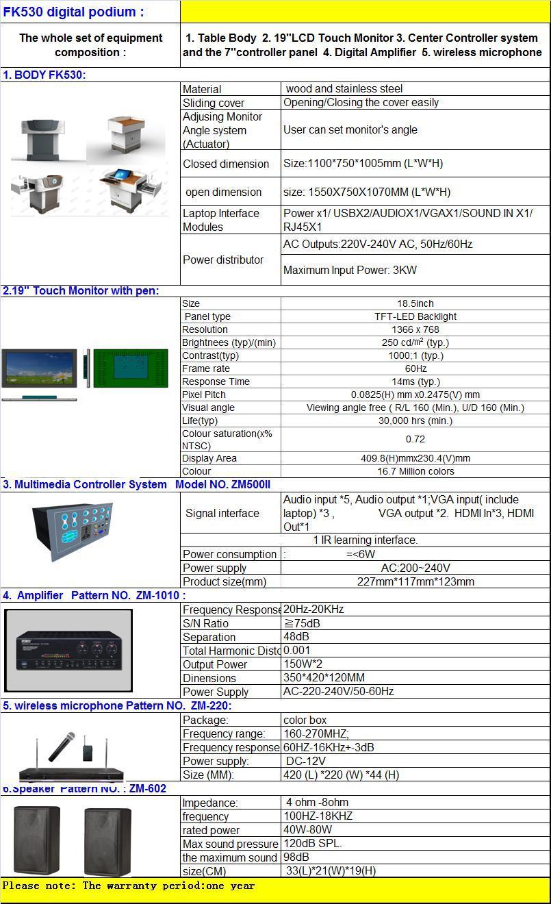 School Classroom Furniture Digital Podium with Multi Teaching Equipments