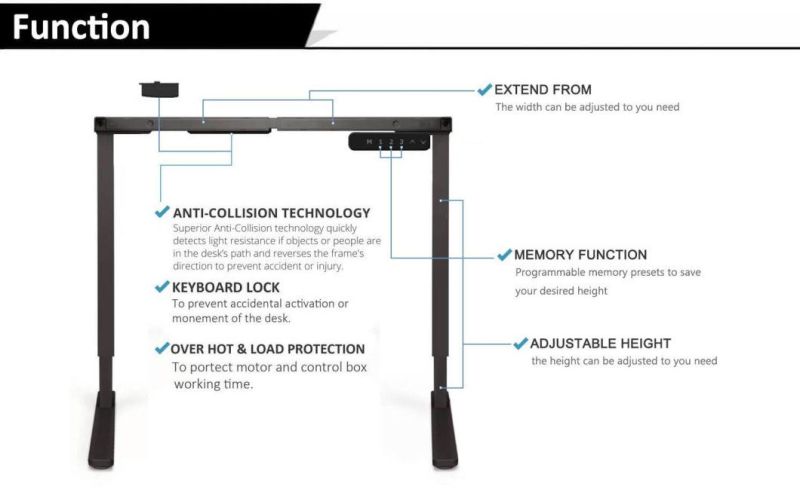 Senior Silent and Quiet UL Certificated Sit Standing Desk