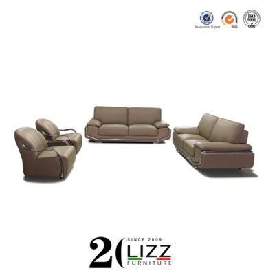 Modern Italian Hall Furniture Real Leather Sofa Set