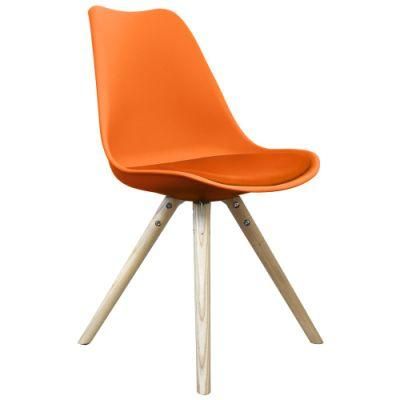 Modern Living Room Furniture Restaurant Orange PP Plastic Tulip Dining Chair