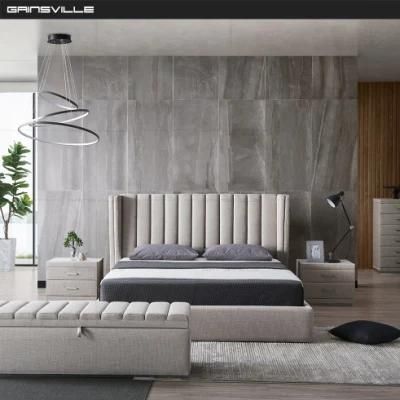 Modern Home Bedroom Sets High Headboard King Size Wall Bed with Storage Function