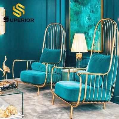 High Quality Living Room Furniture Metal Leather Sofa