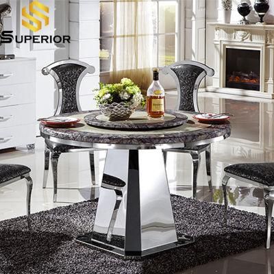 Canada Popular Restaurant Stainless Steel Furniture Round Dining Tables