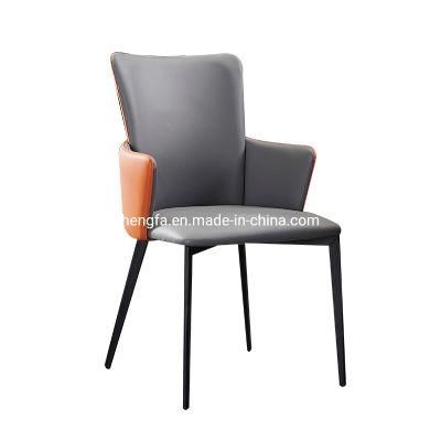 Modern Office Living Room Furniture Leather Cushion Steel Dining Chairs