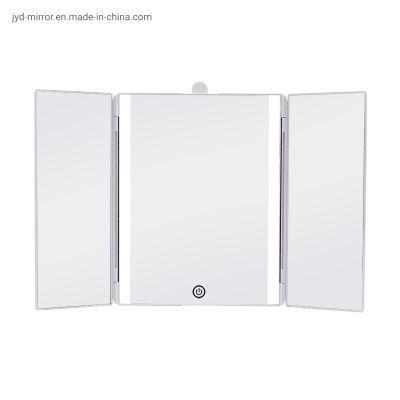 Uniq Item Trifold Magnified Make up Mirror with Lights