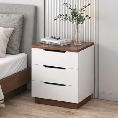 Bedside Table, Multiple Finish 3-Drawer Chest, Wood Bedside Cabinets with Drawers, Simple Nightstand Cabinet for Living Room
