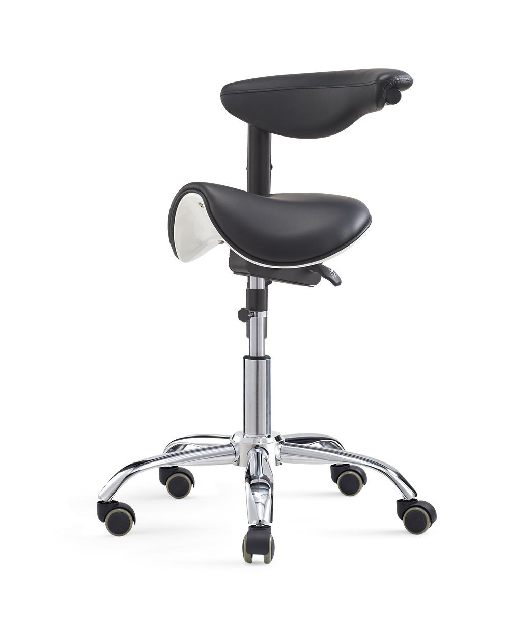 Ergonomic Saddle Chair - Comfortable Saddle Stool with Wheels - Swivel Salon Cutting Stool