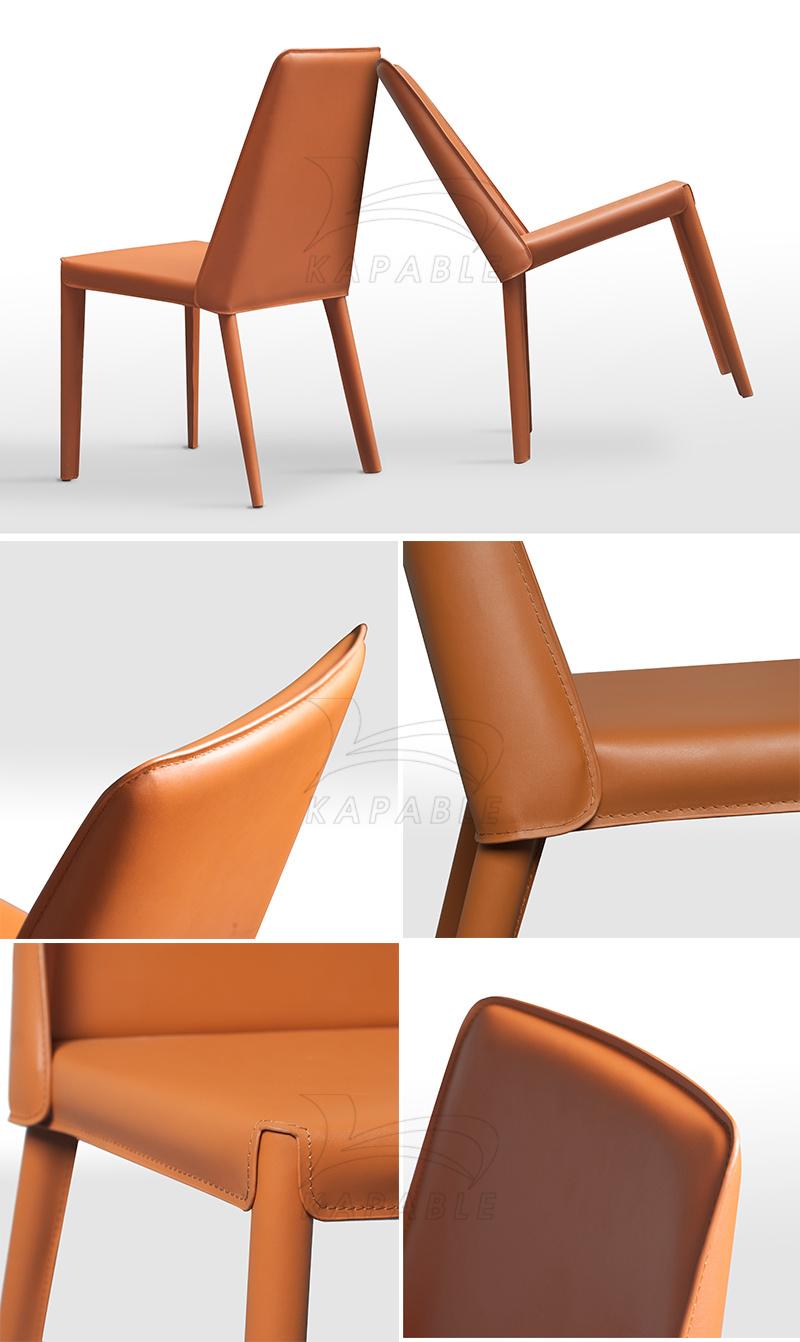 Modern Saddle Leather Dining Room Side Chair for Hotel Cafe Restaurant Furniture Set