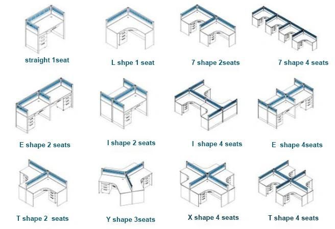 Office Desk Office Partition Office Staff Table Workstations Staff Furniture (HX-8N0187)