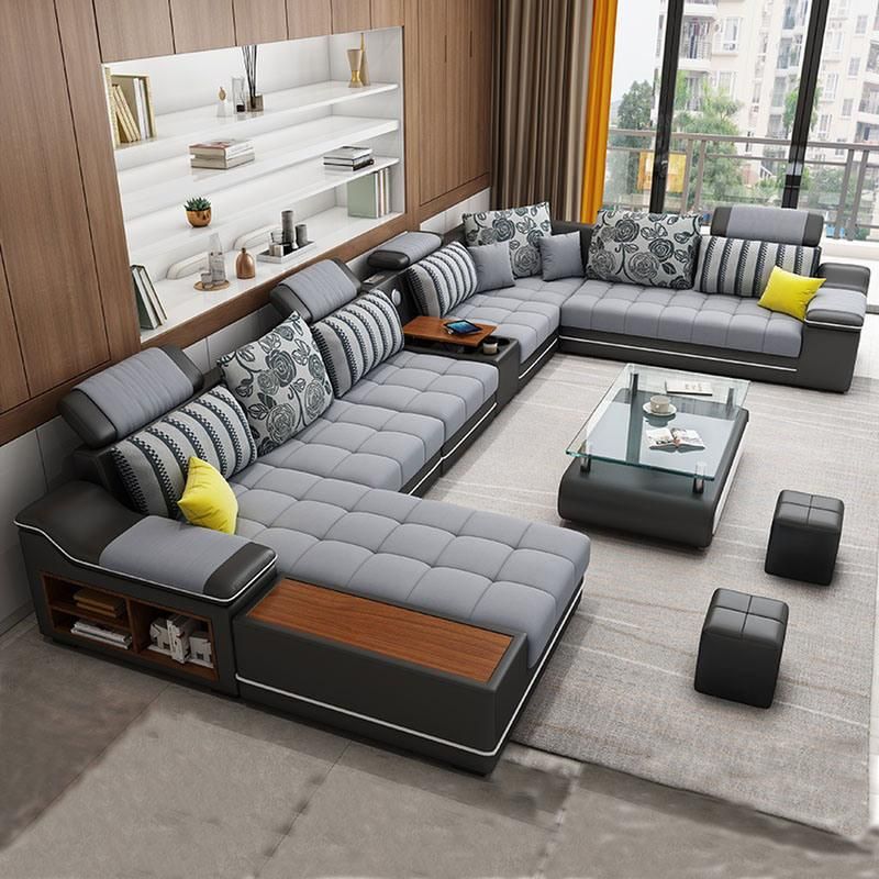 Modern Sectional Function Fabric Furniture Living Room Corner Sofa Furniture