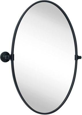 Farmhouse Oval Metal Pivot Bathroom Vanity Mirror Tilting Beveled Vanity Mirrors for Wall 22X32&quot;