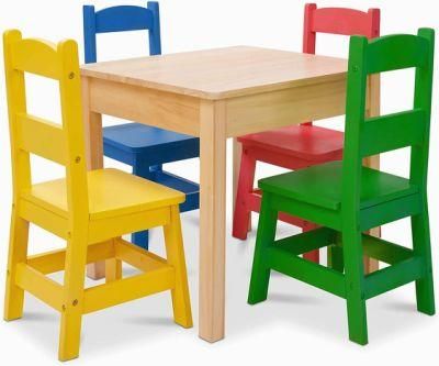 Kids Furniture Wooden School Furniture Children Table &amp; 4 Chairs