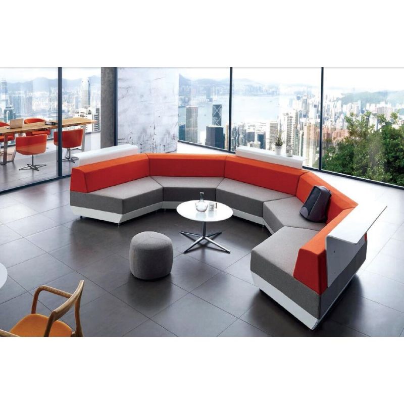 Leisure Grey Reception Waiting Office Leisure Fabric Sofa