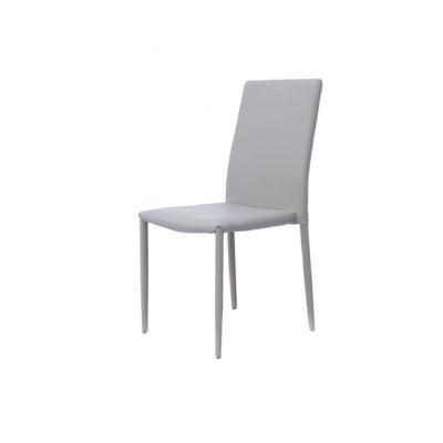 Modern Simple Fashion Furniture White PU All-Inclusive High Back Dining Chair