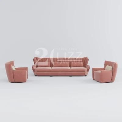 Amercian Modern Style Solid Wood Living Room Furniture Luxury Sectional Fabric Home Sofa