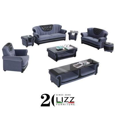 Modern Design Home Furniture Living Room Set Wooden Sectional Leather Versace Sofa