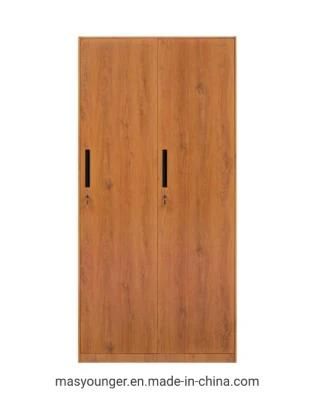 Wooden Color Modern Design 2 Door Metal Locker