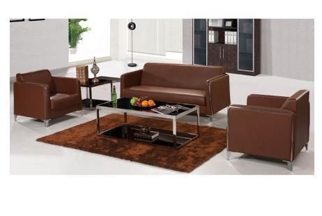 Modern Design PU Leather Three Person Seat Office Sofa