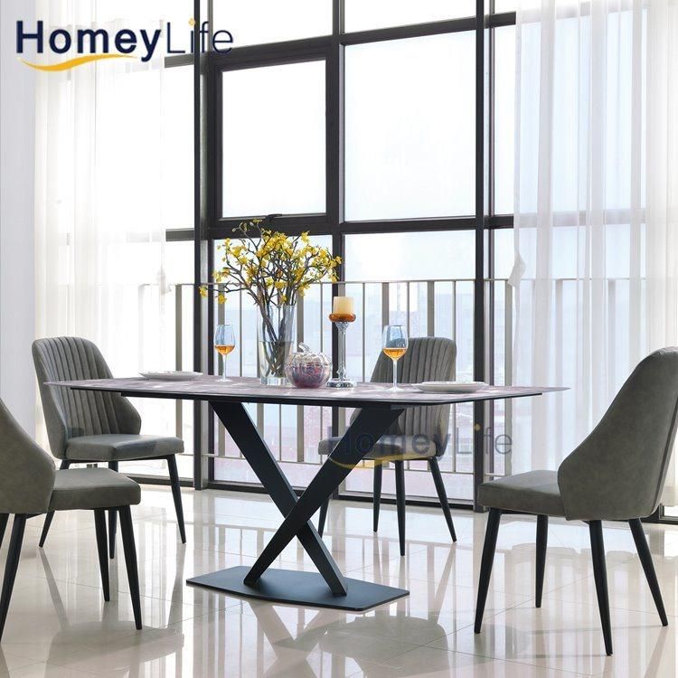 High Quality Modern Marble Top Rectangle Dining Table Set