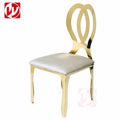 Modern Stackable Event Party Stainless Steel Gold Wedding Chair for Rental