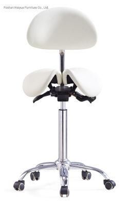 Ergonomic Swivel Adjustable Dental Saddle Stool Medical Chair with Wheels
