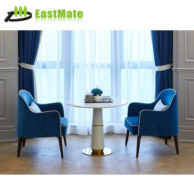 Luxury Blue Color Chair and Table Set Hotel Lobby Furniture