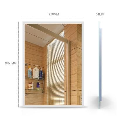 Acrylic Diffuser Soft Light Smart Glass Vanity Furniture LED Bathroom Wall Lighted Mirror with Hanging Bracket