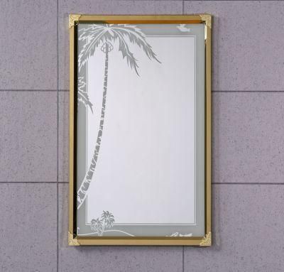 4mm 50X70cm Reversible Wall Hanging Stainless Steel Framed Bathroom Mirror