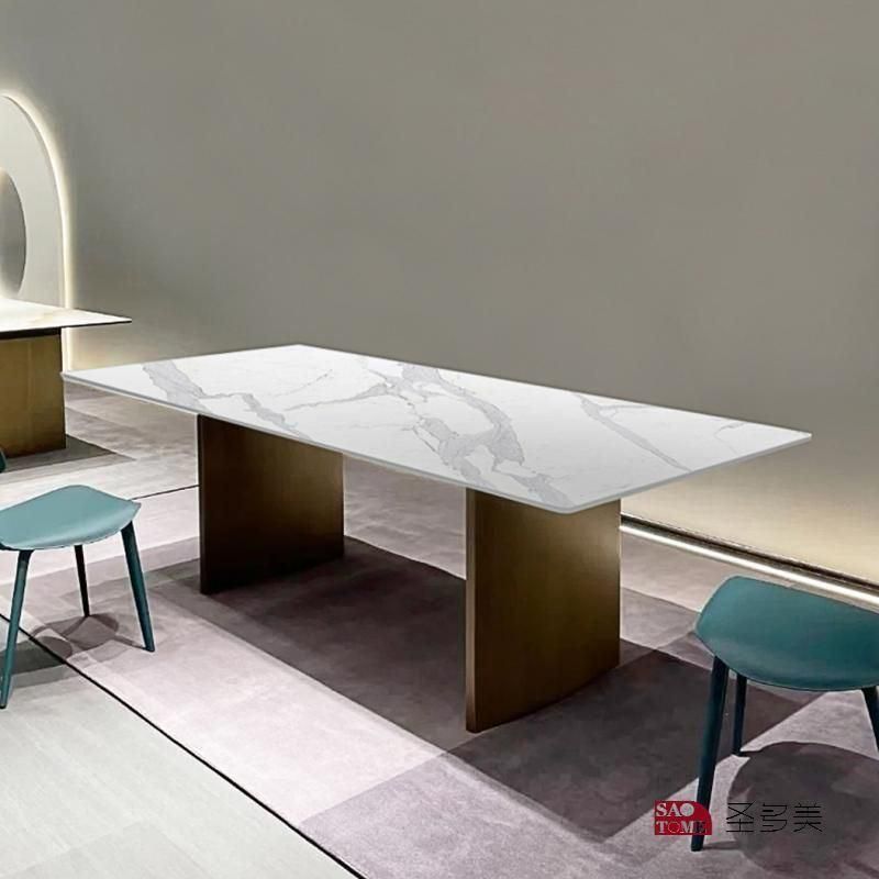 Italian Style Design Living Room Dining Room Furniture Metal Base Dining Table