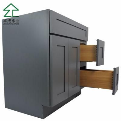 American Prefab Solid Wood Project Kitchen Cabinet in China
