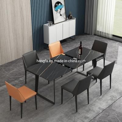 Modern Luxury Restaurant Furniture Sets Marble Extension Dining Table