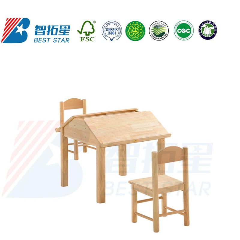 Preschool and Kindergarten Kids Classroom Table, Kids Square Wooden Classroom Student Table, Factory Supply Modern Children Wooden Round Table