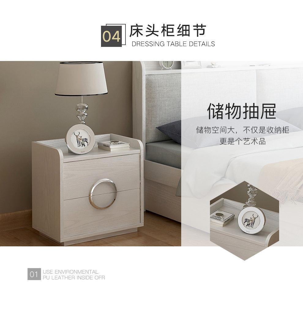 Simple Multifunctional Bedroom Double Bed Wardrobe Dresser Bedroom Furniture Set