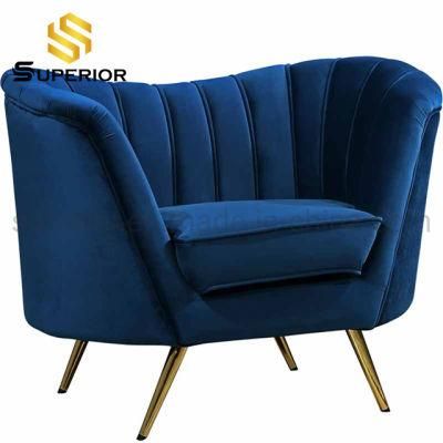 2020 New Arrival Home Furniture Blue Velvet Leisure Sofa