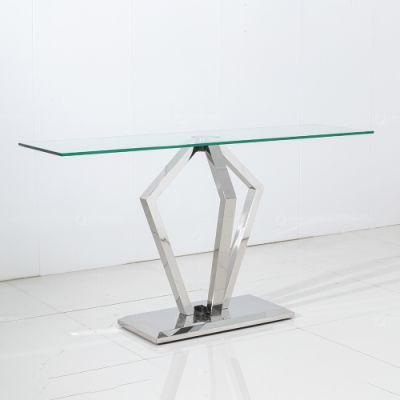 Foshan Furniture Living Room Sets Luxury Metal Console Table Modern Mirrored Hallway Table