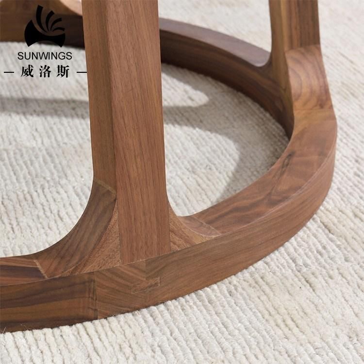 Tenon Structure Solid Wood Round Shape Dining Table 1.2m/1.3m Diameter