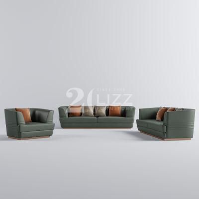 New Arrival European Style Home Furniture Chinese Top Grain Leather Living Room Sofa Set