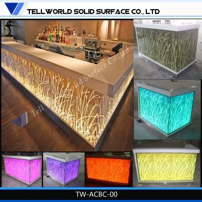 Bar Countertop Restaurant LED Marble Stone Bar Counter Design