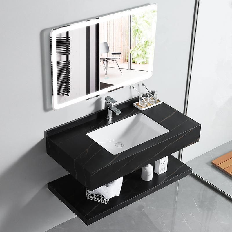 Sintered Stone Bathroom Cabinet White Grey Black Bathroom Water Proof Vanity with LED Mirrored Cabinets