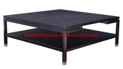 Square and Rectangular Wooden Coffee Table with Black Color